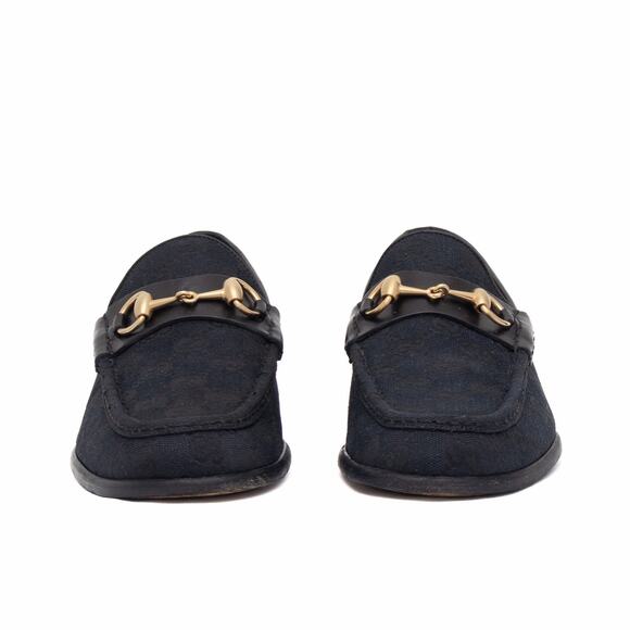 VTG GUCCI Tom Ford Era Black Canvas Monogram Horsebit Loafers EU 41 US 8 D main image 12
